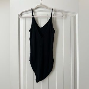 Black ribbed bodysuit